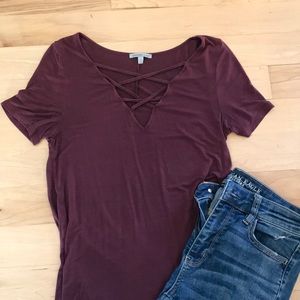 Maroon Casual Top